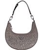 Color:Pewter - Image 1 - Lua Small Sequin Silver Hardware Shoulder Hobo Bag