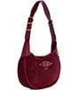 Guess Malva Suede Hobo Bag, Color:Burgundy - Image 4