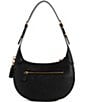 Guess Malva Leather Gold Metal Hobo Bag, Color:Black - Image 2