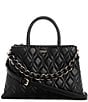 Guess Maxine Girlfriend Quilted Satchel Top Handle Chain Strap Bag - Image 1