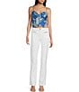 Color:Pure White Multi - Image 3 - Mid Rise Relaxed Straight G Charm Pants