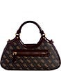 Guess Mintha Brown Logo Satchel Bag, Color:Brown Logo/Claret - Image 2