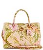 Color:Peach Floral - Image 1 - Nerina Girlfriend Floral Quilted Satchel Bag