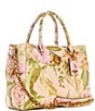 Color:Peach Floral - Image 4 - Nerina Girlfriend Floral Quilted Satchel Bag