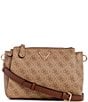 Color:Latte Logo - Image 1 - Noelle Logo Triple Compartment Crossbody Bag