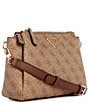 Color:Latte Logo - Image 4 - Noelle Logo Triple Compartment Crossbody Bag