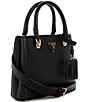 Guess Noelle Small Multi Compartment Satchel Bag, Color:Black - Image 4
