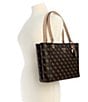Guess Noelle Small Tote Bag, Color:Brown Logo - Image 5
