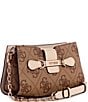 Guess Nolana Latte Logo Top Zip Crossbody Bag, Color:Latte Logo/Bone - Image 4