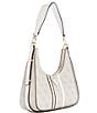 Guess Noreen Logo Top Zip Hobo Shoulder Bag, Color:Dove Logo - Image 4