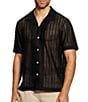 Color:Jet Black - Image 1 - Panama Solid Knit Short Sleeve Shirt