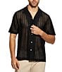 Color:Jet Black - Image 2 - Panama Solid Knit Short Sleeve Shirt