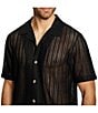 Color:Jet Black - Image 3 - Panama Solid Knit Short Sleeve Shirt