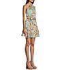 Color:Multi - Image 3 - Romana Rose Meadow Print Halter Neck Fit & Flare Chiffon Dress