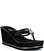 Guess Sabrie Hardware Detail Platform EVA Wedge Thong Sandals - Image 1