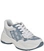 Color:Blue Denim - Image 1 - Samra Logo Print Sneakers