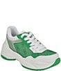 Color:Green - Image 1 - Samra Logo Print Sneakers