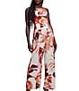 Guess Sana Tropical Printed Sleeveless Satin Jumpsuit - Image 3
