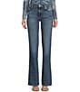 Color:Blue Vibrations - Image 1 - Mid Rise Straight Jeans