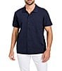 Guess Short Sleeve Aaron Knit Button Down Shirt, Color:Dark Blue - Image 1