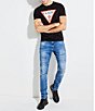 Color:Black - Image 3 - Short-Sleeve Slim Fit Classic Triangle Logo Graphic T-Shirt