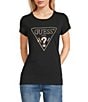 Guess Short Sleeve Embellished Logo T-Shirt - Image 1
