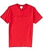 Color:Chili Red - Image 1 - Short-Sleeve Embroidered-Logo Pima T-Shirt