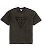 Color:Jet Black Multi - Image 1 - Short Sleeve Go Vintage Triangle Graphic T-Shirt