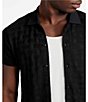 Guess Short Sleeve Knit Tristan Button Down Shirt, Color:Black - Image 3
