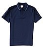 Color:Blue - Image 1 - Short Sleeve Pique Guess Tape Polo