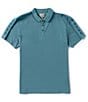 Color:Turquoise - Image 1 - Short Sleeve Pique Guess Tape Polo