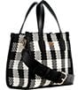 Color:Black Multi - Image 4 - Silvana 2 Compartment Mini Gingham Tote Bag