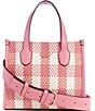 Color:Pink Multi - Image 1 - Silvana 2 Compartment Mini Gingham Tote Bag