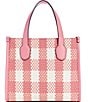 Color:Pink Multi - Image 2 - Silvana 2 Compartment Mini Gingham Tote Bag