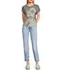Guess Summer Vibes Short Sleeve Burnout T-Shirt, Color:Lichen Leaf Green Multi - Image 3