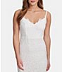 Color:White - Image 3 - V-Neck Sleeveless Flounce Hem Floral Lace Sheath Dress