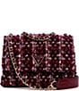 Guess Tali Burgundy Mini Convertible Crossbody Flap Bag, Color:Burgundy - Image 1