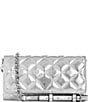 Guess Tali Metallic Crossbody Flap Bag, Color:Silver - Image 1