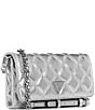 Guess Tali Metallic Crossbody Flap Bag, Color:Silver - Image 4