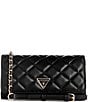 Guess Tali Quilted Flap Crossbody Bag, Color:Black - Image 1