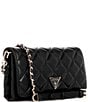 Guess Tali Quilted Flap Crossbody Bag, Color:Black - Image 4