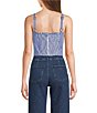 Guess Tecla Sleeveless Mixed-Stripe Poplin Bustier Top - Image 2