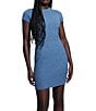 Guess Toki Short Sleeve Crew Neck Rib Knit Mini Dress, Color:Blue - Image 1