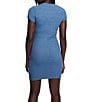 Guess Toki Short Sleeve Crew Neck Rib Knit Mini Dress, Color:Blue - Image 2