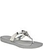 Color:Silver - Image 1 - Tyana Thong Logo Sandals