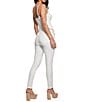 Color:Pure White - Image 2 - Vanna Guess Belted Skinny Leg Jumpsuit
