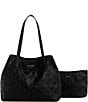 Guess Vikky Signature Logo 2 In 1 Tote Bag, Color:Black Logo - Image 1