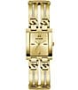 Color:Gold - Image 1 - Women's Analog Rectangular Case Gold Tone Stainless Steel Bracelet Watch