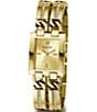 Color:Gold - Image 5 - Women's Analog Rectangular Case Gold Tone Stainless Steel Bracelet Watch