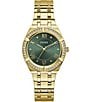 Color:Gold - Image 1 - Women's Cosmo Analog Crystal Gold Tone Stainless Steel Bracelet Watch